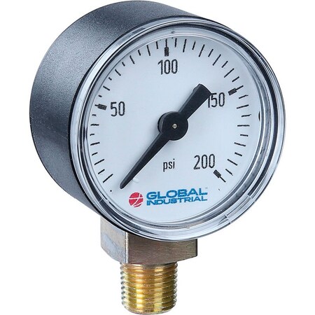 Wika Instrument Corporation GEC™ 2" Pressure Gauge, 60 PSI/KG/CM2, 1/4" NPT LM, Plastic 52925648